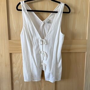 a new day White Tie-Front V-Neck Tank